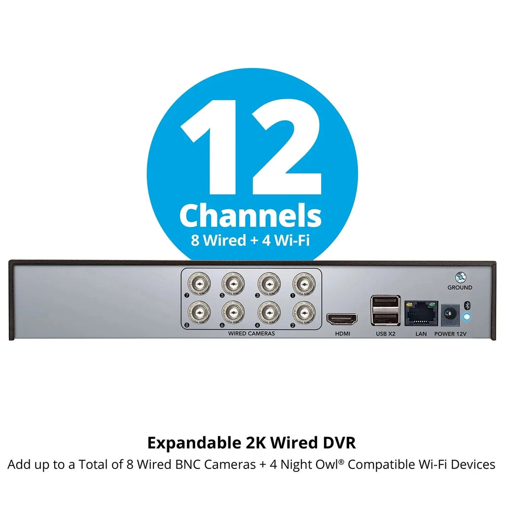 12 Channel DVR Home Security Camera System - 8 Pack