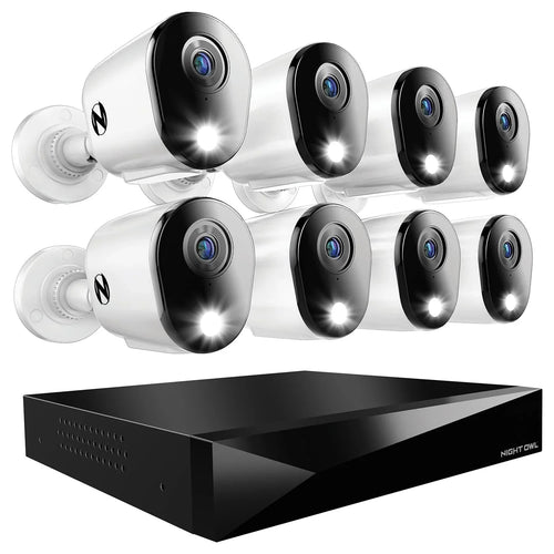 12 Channel DVR Home Security Camera System - 8 Pack