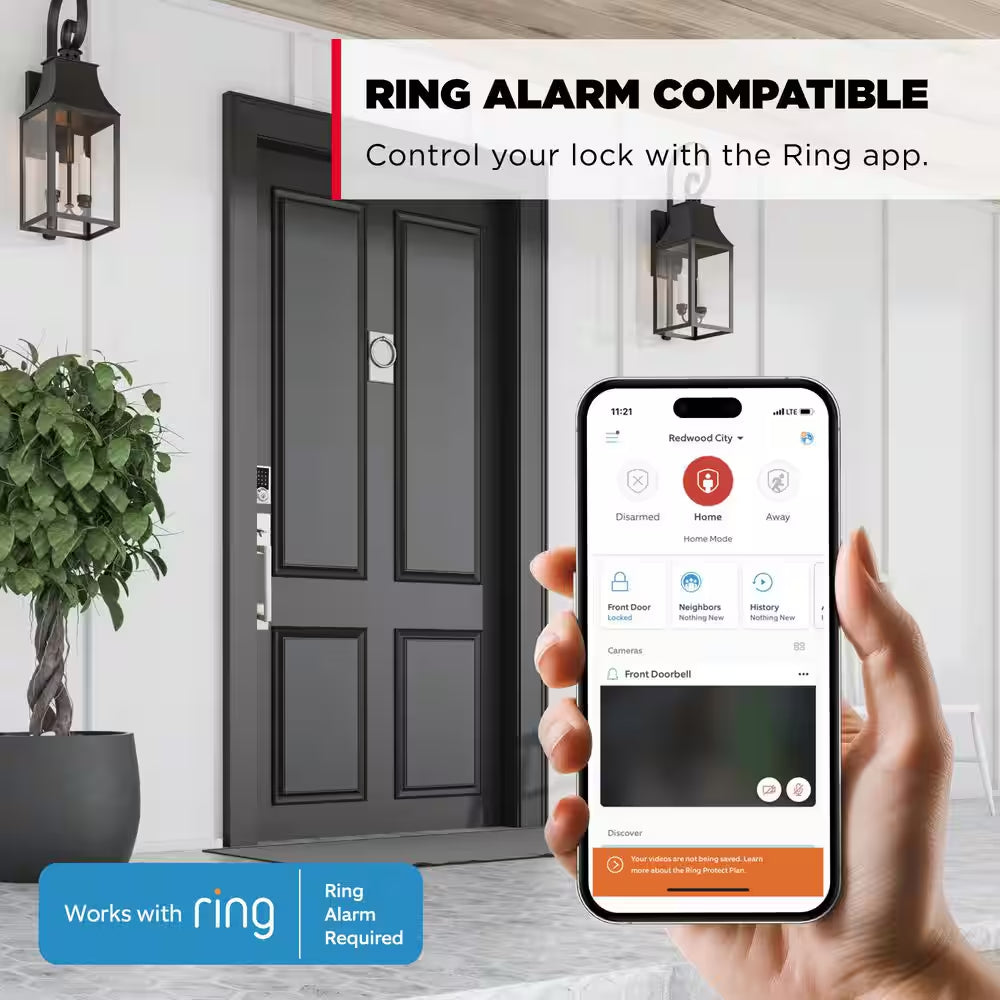 Homeconnect 918 Venetian Bronze Contemporary Z-Wave Long Range Enabled Touchscreen Smart Lock W Convenient Keyless Entry