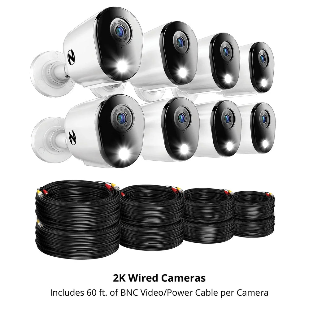 12 Channel DVR Home Security Camera System - 8 Pack